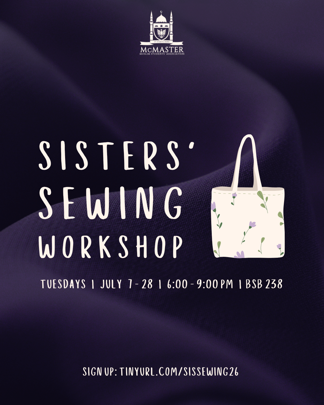 Sisters' Sewing Workshop - July 7, 14, 21, 28 (6-9PM)